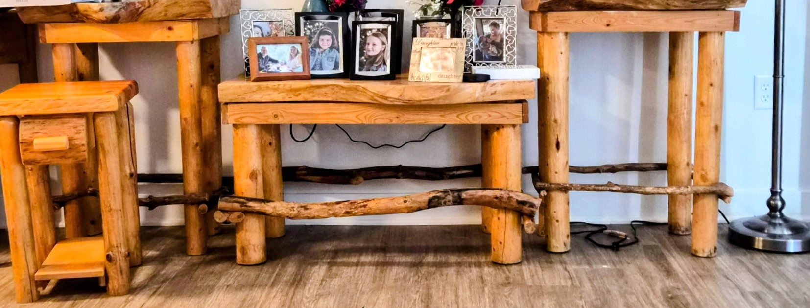 Custom rustic log furniture
